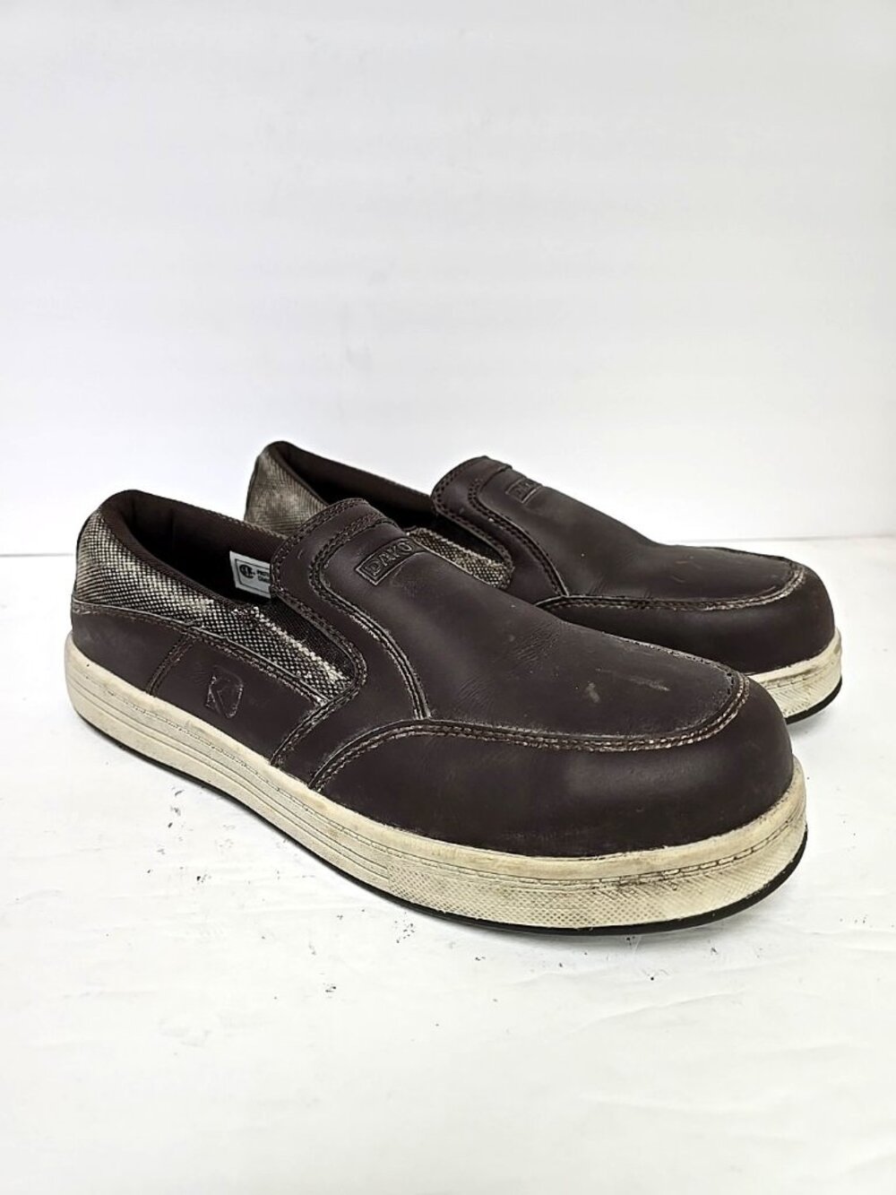 DAKOTA Men's Slip-On Street Sport STSP Safety Work Shoes 3819 Brown Leather 12M